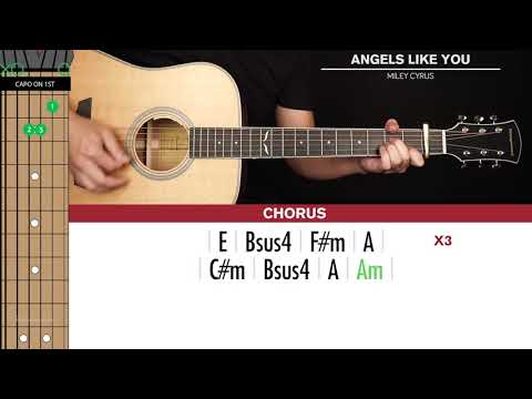 Angels Like You Guitar Cover Miley Cyrus 🎸|Tabs + Chords|