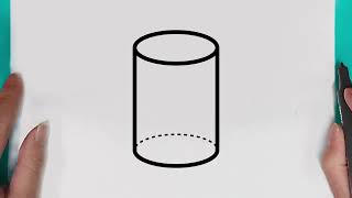 How to draw a CYLINDER easy for beginners drawing cute CYLINDER
