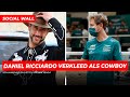 Ricciardo verkleed als cowboy, Schumacher en Vettel spelen Jenga | GPFans Social Wall