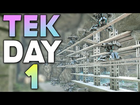TAKING OUR CAVE AND GETTING TEK ON DAY 1 ON MTS! | ARK: Survival Evolved