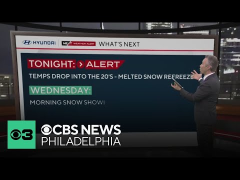 Melted snow refreezes overnight into Tuesday in Philadelphia region
