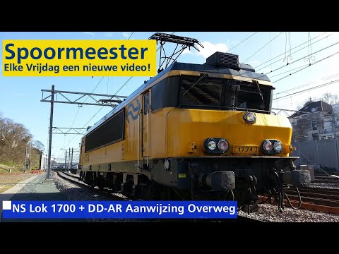 (4K) Cabview NS Trein |  Lok NS1700 + DD-AR Aanwijzing Overweg tussen Amersfoort en Zwolle (ARCHIEF)