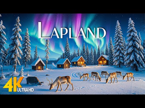 Winter in Lapland 4K ❄️ | Northern Lights, Snowy Forests & Arctic Magic with Cinematic Music