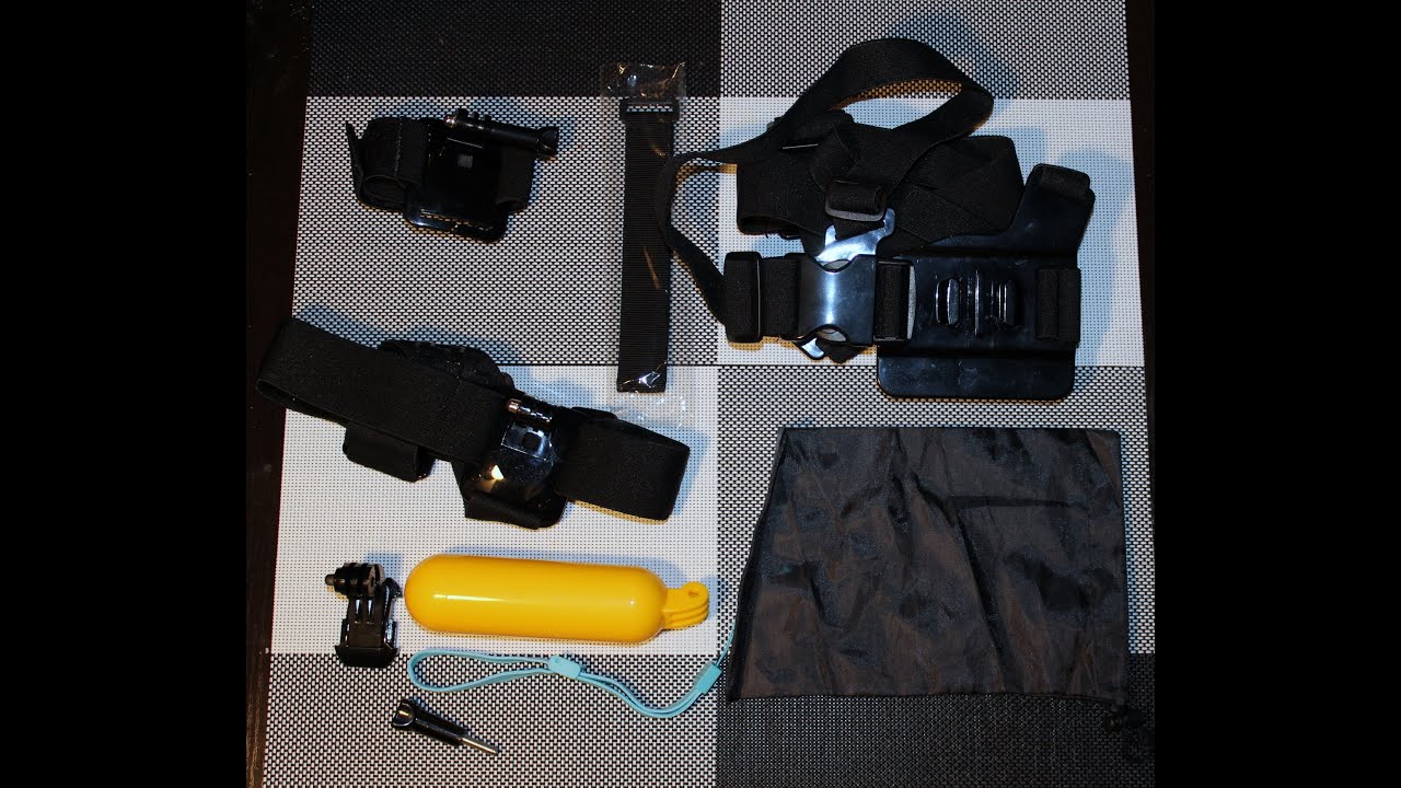 Распаковка аксессуаров для экшен-камеры Accessories for Action Sport Camera