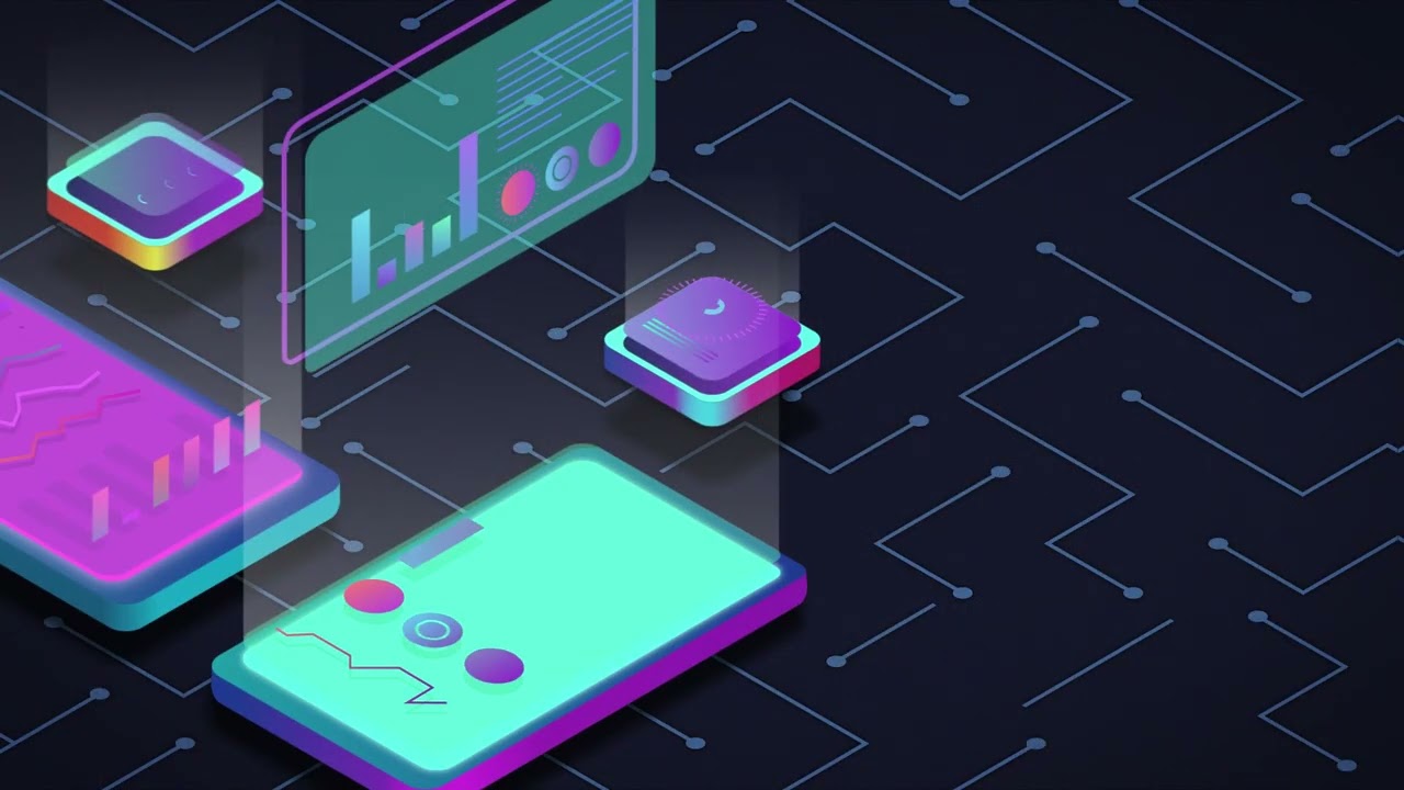 Animation of futuristic devices|Abstract|Background|Moving Background|Animation|Technology|3d