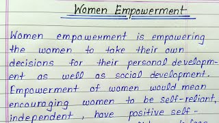 Women empowerment essay writing in english