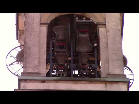The bells of the main church of Rho (Milan, Italy) ring for the Holy Crucifix