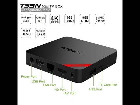 T95N Android 7.1 TV Box Amlogic S905X Quad Core 3D 4K HD Support 2.4G Wi-Fi 1GB/8GB the set-top box