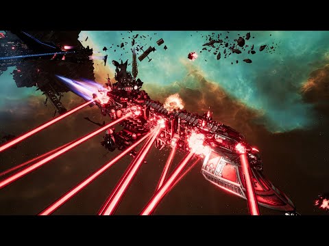 World Eaters vs Imperial Navy - Skalgrim Mod - Massive Battle - Battlefleet Gothic Armada 2
