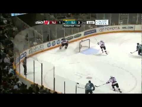 Joe Thornton Hat Trick vs Devils ( All 3 Goals )