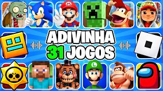 ADIVINHE 31 JOGOS SÓ PELA MÚSICA! 🎵🔥 | VOCÊ CONSEGUE ACERTAR TODOS? 🎮 MARIO ⭐ MINECRAFT🧱 SONIC 🩵