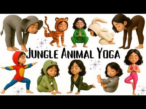 Kids Animal Yoga Adventure | 10 Fun Jungle Poses l Calming & Relaxing Brain Break for Children