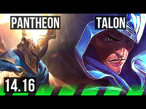 PANTHEON vs TALON (JGL) | 1300+ games, 13/4/16, Godlike | EUW Master | 14.16