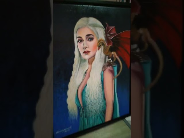 Vídeo relacionado con Juego de Tronos Daenerys Targaryen - Lienzo enmarcado para pared (50 x 30 cm), 18 mm de profundidad