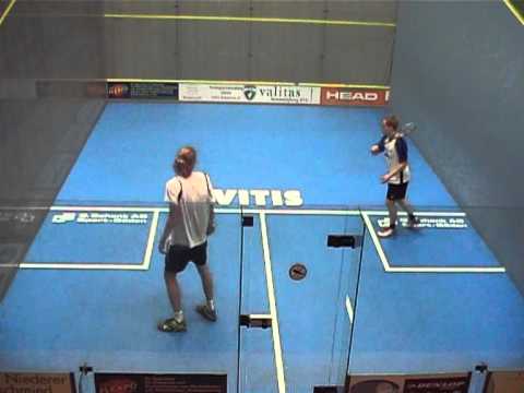 Swiss Open Mens A final - squash, Cristoph Krenn vs Jesper Ratzer