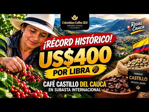 🇨🇴 ¡RÉCORD HISTÓRICO! ☕ Café Castillo del Cauca alcanza US$400 por libra en subasta internacional 🔥