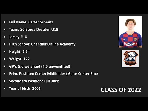 Carter Schmitz - Germany U19 Friendly Mens Game Highlights -  SC Borea Dresden