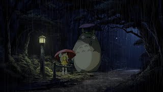 Totoro Waiting for the Cat Bus on a Rainy Night
