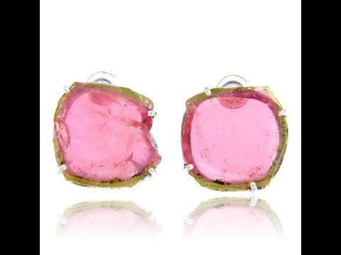 Cercei Argint 925 Turmalina Watermelon - Energie si Prospetime
