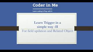 Learn Trigger in a simple way Salesforce create related record- Coder In Me