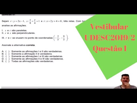 24. Vestibular UDESC 2019/2 Questão 1