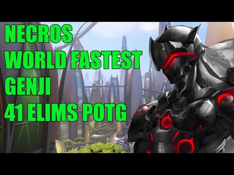 NECROS WORLD FASTEST GENJI GAMEPLAY 41 ELIMS POTG - GRAND MASTER OVERWATCH SEASON 29