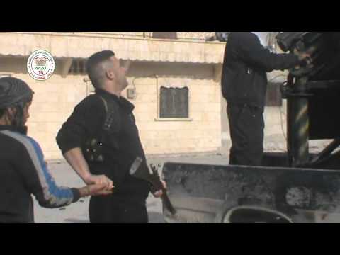 التصدي للطيران الأسدي من قبل قائد لواء شهداء بدر خالد حياني في حي بني زيد في مدينة حلب