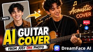 I Made an AI Guitar Cover in Minutes! - How to Create Acoustic Song Videos with DreamFace AI