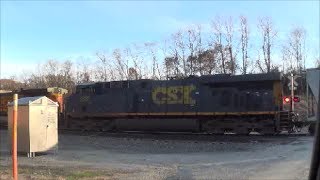 preview picture of video 'CSX locomotive on BNSF mixed freight train at Agency, Iowa'