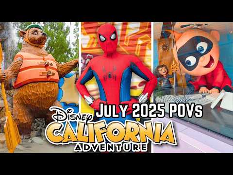 Disney California Adventure Rides - JULY 2025 POVs | 4K 60FPS
