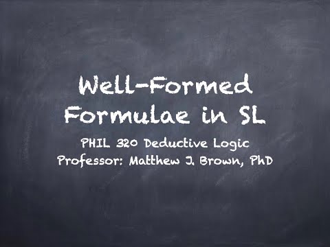 Sentential Logic: Well-Formed Formulae