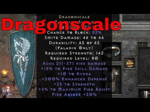 D2R Unique Items - Dragonscale (Zakarum Shield)