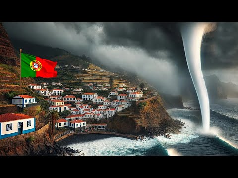 Portugal Now ! Waterspout Strikes Ponta do Sol, Madeira - Incredible Scenes Today