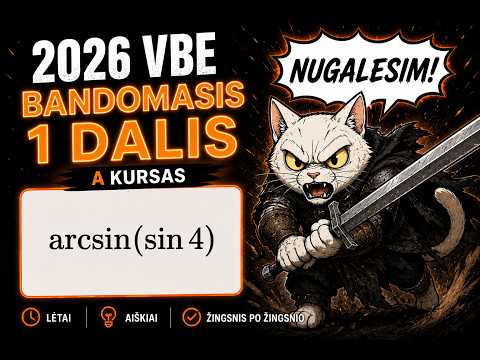 2026 Matematikos Bandomasis VBE 1 dalis (A kursas) – Pilnas Sprendimas | Lėtai ir Aiškiai