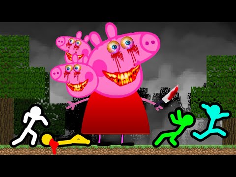 Stickman VS Minecraft: Mutant Peppa Pig.exe - AVM Shorts Animation
