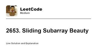 YouTube video '2653. Sliding Subarray Beauty (Leetcode Medium)'