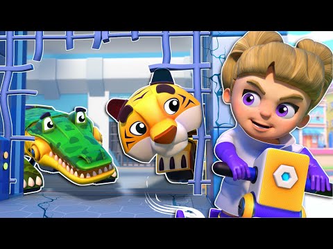 TIGER POLICE CAR chases VILLAIN that escaped from JAIL! | Super Rescue Squad