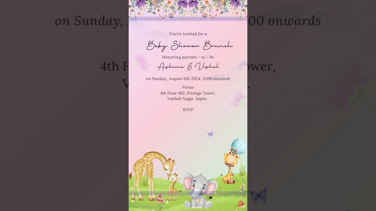 Soft Lavender Baby Shower Invite