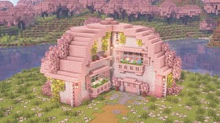[Minecraft] How to Build a Cherry Blossom Cute House / Pale Oak / Tutorial