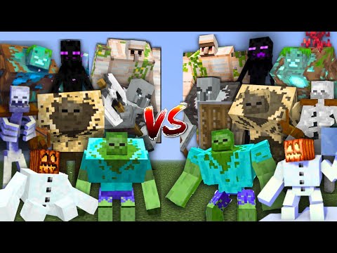 ALL MUTANT MOBS vs THEIR TWINS in Minecraft Mob Battle
