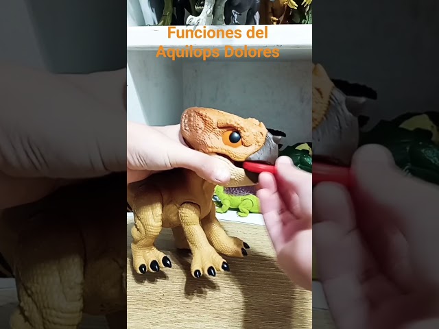 Vídeo relacionado con Mattel Jurassic World: El Renacer, Aquilops Dolores Protector Primal, dinosaurio interactivo con acción de ataque y sonidos, mascota electrónica con accesorio de comida, JGC01