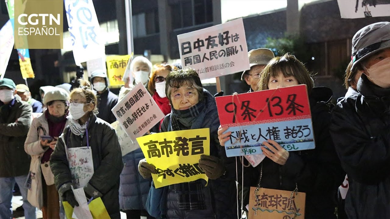 Se reanudan protestas a Takaichi exigiendo que se retracte de declaraciones sobre Taiwan