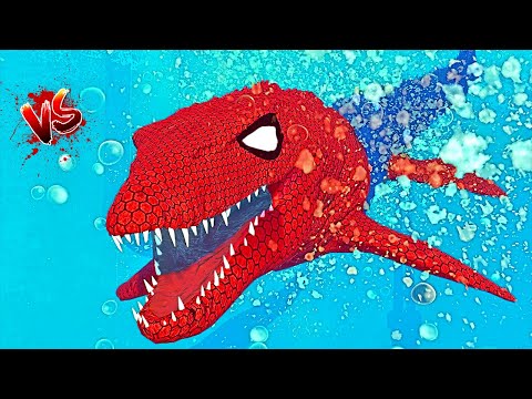 Spider-Man Mosasaurus from JWE2, Spider-Man T-Rex vs Spider-Man Spinosaurus Dinosaurs Battle 🌍 JWE