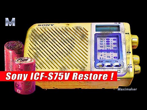 I Restored a Yellowed Sony ICF-S75V Waterproof japan Radio – Whitening, Bleaching & Repair