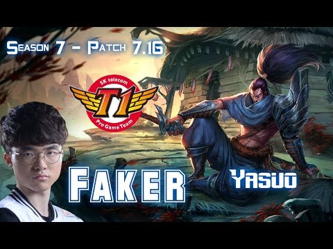 SKT T1 Faker YASUO vs LUCIAN Mid - Patch 7.16 KR Ranked