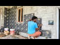 Techniques of Portico! 3D Wall Tile Accurately Install with Cement|Wall Tile Design|Front Wall Tile