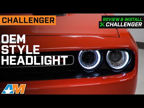 2015-2023 Challenger OEM Style Headlight with LED DRL Black Housing Review & Install