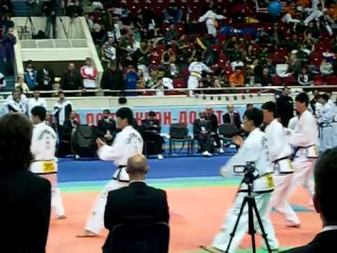 World Taekwon-do(ITF) Championships 2009 D.P.R.Korea male Team Pattern(Won-Hyo)