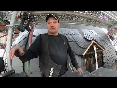 Letzte Kehlreihe - Kragengebinde auf Gaube decken - Altdeutsche Deckung mit Schieferkehle - Teil 1