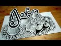 3D Drawing I Love You On Paper Doodle Art 3d